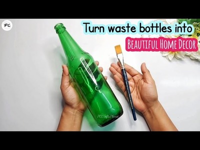 Turn waste bottles into BEAUTIFUL Home Decor • Very Unique bottle art design • Bottle Craft