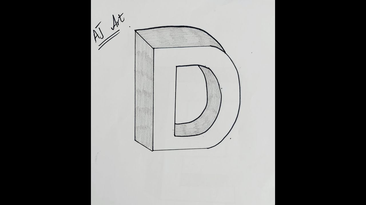 How To Draw 3D Letter "D" | Easy Drawing Tutorials |  #3dart #kidsdrawing #pencildrawing #pencilart