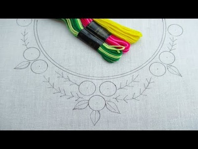 Super easy hand embroidery cute neck design for kurti easy embroidery stitches neck tutorial