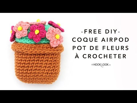 Coque d'AirPods au crochet - Le pot de fleur @Bergère de France S.A.