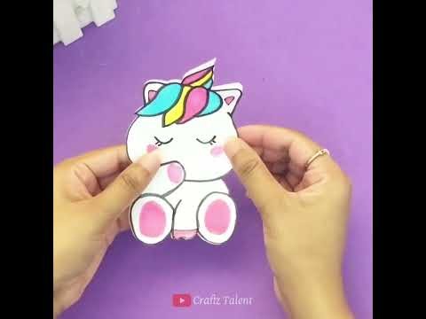 DIY Paper Squishy Unicorn ????. Paper Craft. girl crafts. #shorts #youtubeshorts