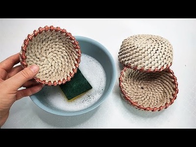 NEWSPAPER BOWL -  Making bowls with paper tubes - You can wash these paper bowls.