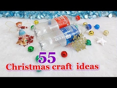 55 Christmas Decoration idea with Plastic Bottle | Best out of waste Christmas craft idea????208