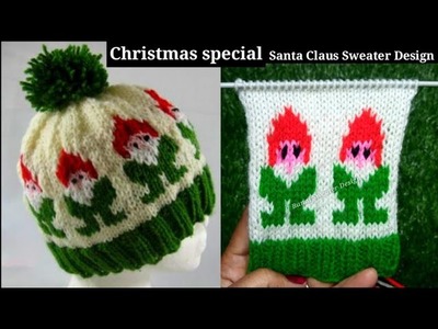 Beautiful Multi colour Santa Claus knitting pattern. Christmas Santa Claus Design for Sweater |BSD|