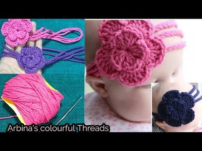 Crochet Beautiful Headband For Baby Girl ???? by @ARBINA'S COLOURFUL THREADS