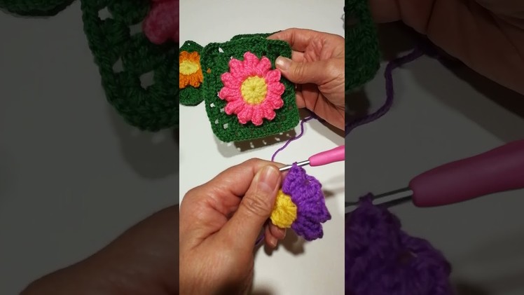 #crochet #flor relieve 3d,#crochet fácil #short
