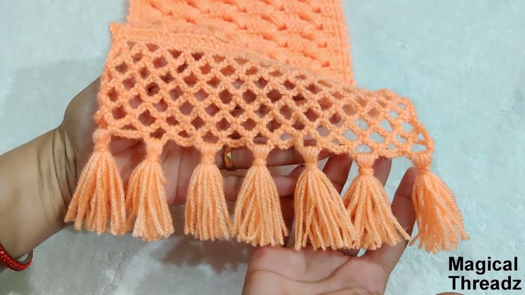 Crochet Fringe for Muffler. Scarf || Shawl Fringe || Crochet Jaal Fringe || Muffler Tassels