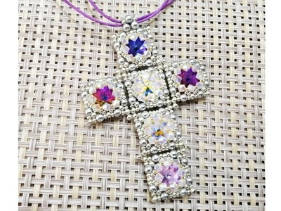 DIY Come fare una Croce con Cristalli e Perline - Tutorial Croce Romantica