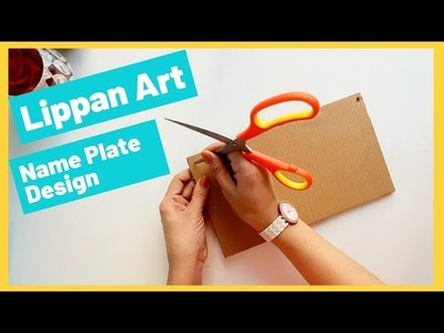 DIY Nameplate | Home Decor Idea | Handpainted Nameplate | Cardboard Craft | Lippan Art Design