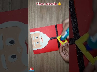 Easy Christmas????greeting card || cute santa claus card || #shorts#youtubeshorts