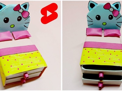 Easy mini bed. Diy bed from firebox.Easy bed from firebox. Paper crafts. #shorts #artandcraft