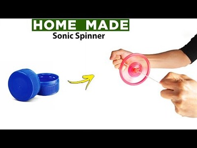 How to make sonic spinner | spinning toy kaise banaen | home made sonic spinner with bottle cap |