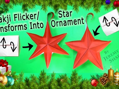 Origami Ddakji Flicker Transforms into 5-Point or 6-Point Star Ornament!