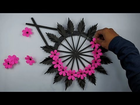 Paper Flowers Wall Hanging | Easy Wall Decor Ideas | Paper Craft Easy | DIY Home Decor