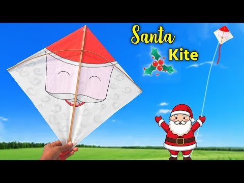 ???? Santa claus kite making , how to make kite , Christmas special craft , flying kite , patang bazi