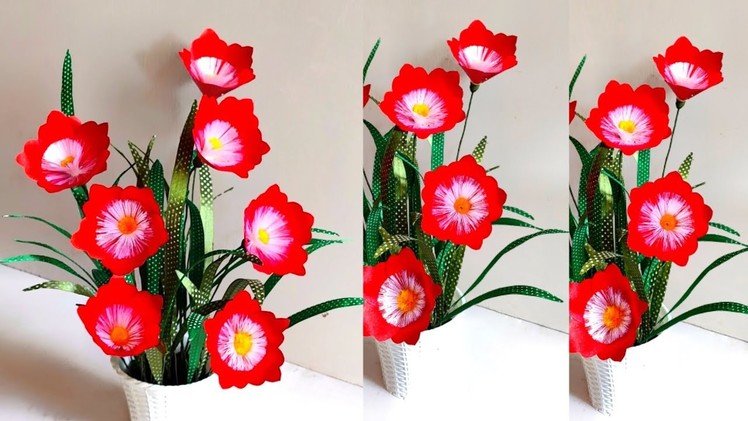 Satin ribbon flowers | flower making | ribbon flowers | easy flowers | satin ribbon crafts | DIY