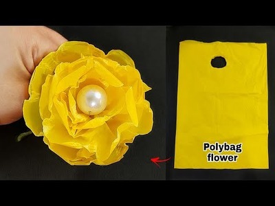 Superb Polybag Flower Making Idea - Reuse Waste Plastic Bag to make Flower - DIY Flower