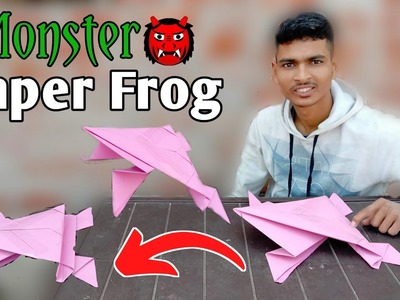 We Maked A Monster ???? Jumping Paper Frog - Origami | How to Make a Jumping Paper Frog | Easy Origami