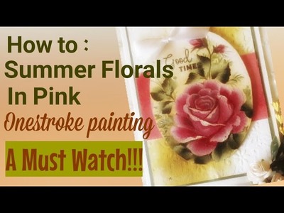 Decorative painting.Summer Florals in Pink.Easy Acrylic painting tutorial #acrylicart
