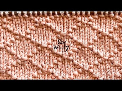 How to knit the Diamond Brocade stitch (using knit and purl only) - So Woolly
