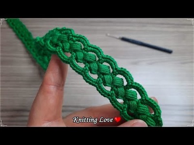Super Easy Ribbon Lace Crochet Based on Fluffy Posts Tunisian Knitting Tutorial for beginners