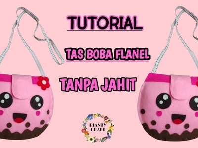 Tas boba flanel. How to make a boba tea sling bag from felt