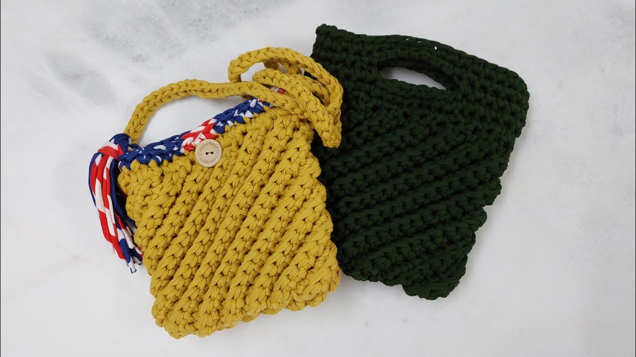 Auntie Nat's Crochet - Crossbody (T-shirt yarn) Bag - Beginner Friendly And Super Easy To Make