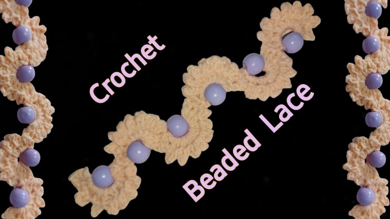 Beaded Crochet Lace || Crochet beautiful Border Lace || Crochet with Beads,