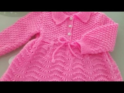 Beautiful hand knitted woolen baby frock pattern.new woolen frock design