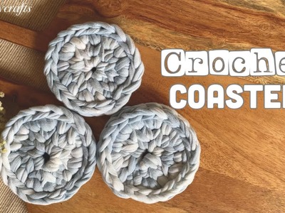 CROCHET: How to crochet a coaster | T-shirt Yarn Coasters