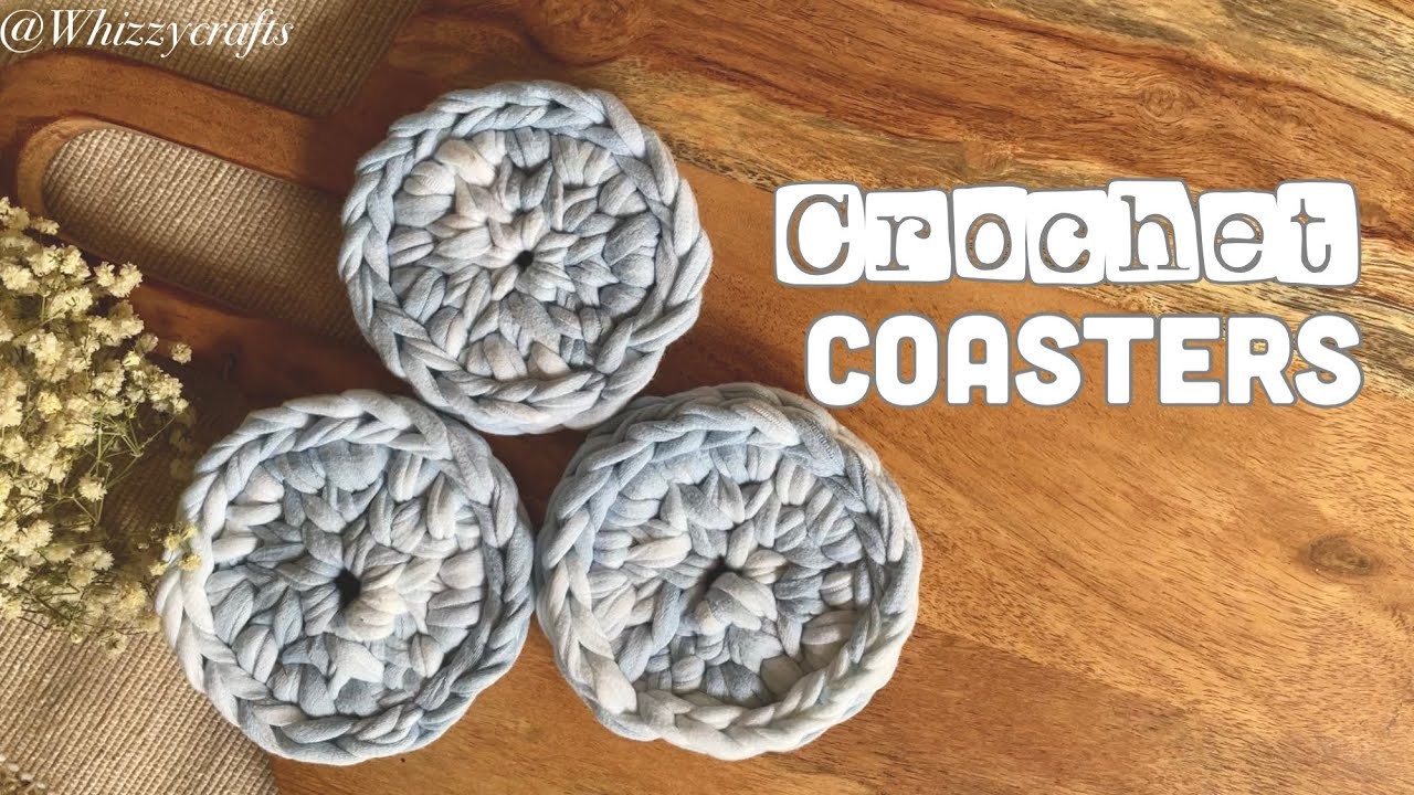 CROCHET: How to crochet a coaster | T-shirt Yarn Coasters