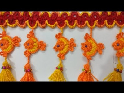 Crochet Wall Hanging, Door Hanging,Easy Tutorial On How To Crochet Fish, Goldfish Tutorial,Very Easy