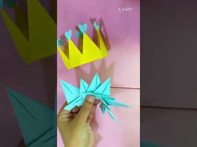 Day -1 || 7 Days paper craft challenge || diy paper crown ????|| #shorts