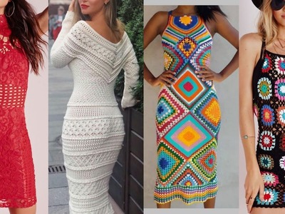 Extremely And stunning crochet bodycon dresses crochet flower applique bodycon dresses for 2022