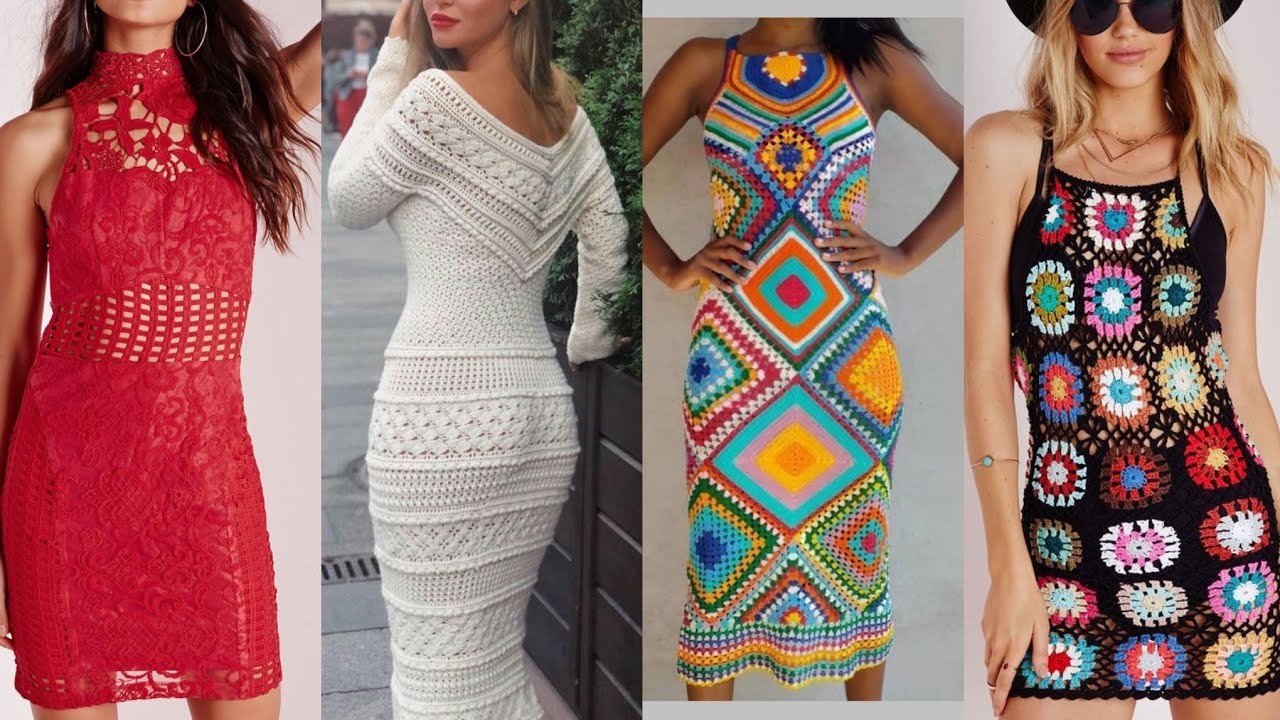 Extremely And stunning crochet bodycon dresses crochet flower applique bodycon dresses for 2022