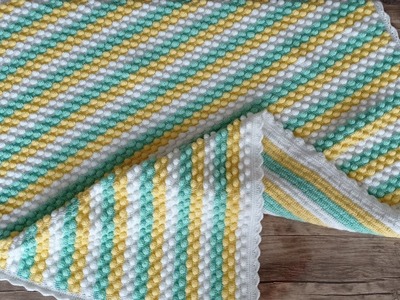 How To Make A Crochet Popcorn Baby Blanket For Beginners Trend Pattern\Popcorn Bebek Battaniye Model