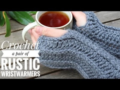 Rustic Wrist Warmers Crochet Tutorial FREE PATTERN & VIDEO TUTORIAL