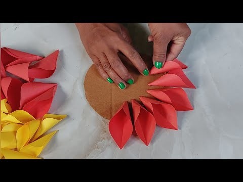 3 easy paper flower wall hanging.Easy wall decoration ideas.Paper craft.Diy wall decor.Home decor