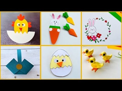 6 Paper Craft Ideas | DIY Bunny Craft | Paper Chick | Paper Bunny Carrot Card
