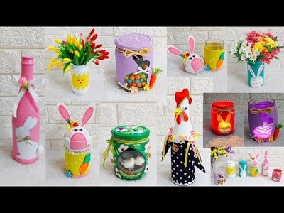 8 Easter.spring Decoration idea with Glass jar. Bottle | DIY Easter craft idea ????70