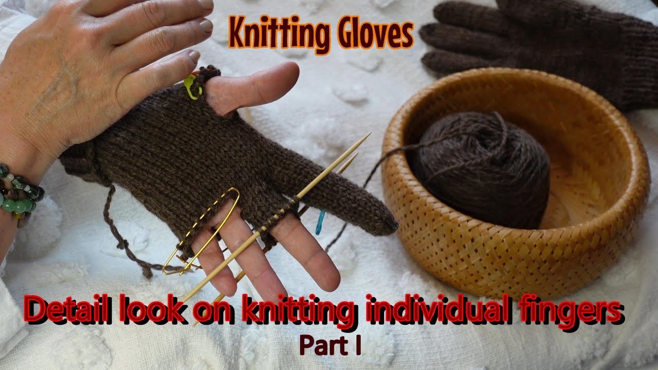 ASMR Knitting Gloves #1 detailed look on How to knit Glove fingers Rainforest Birds sound Meditation