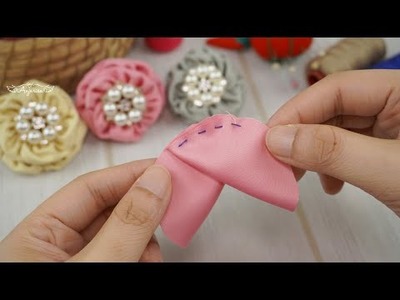 Beautiful Satin Flowers DIY ???? How to Make Flowers out of Satin Fabric
