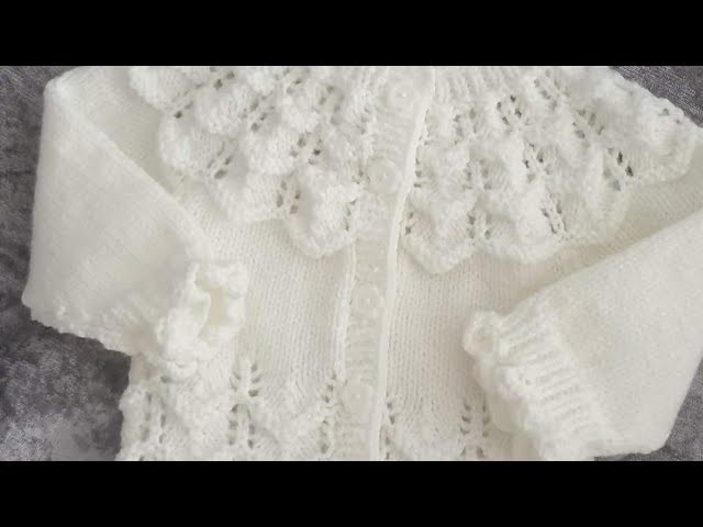 Best Ideas Hand Knitted Baby Cardigan and Frock in White