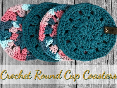 CROCHET: How to Crochet Round Cup Coasters Easy #crohet #knit #cupcoaters