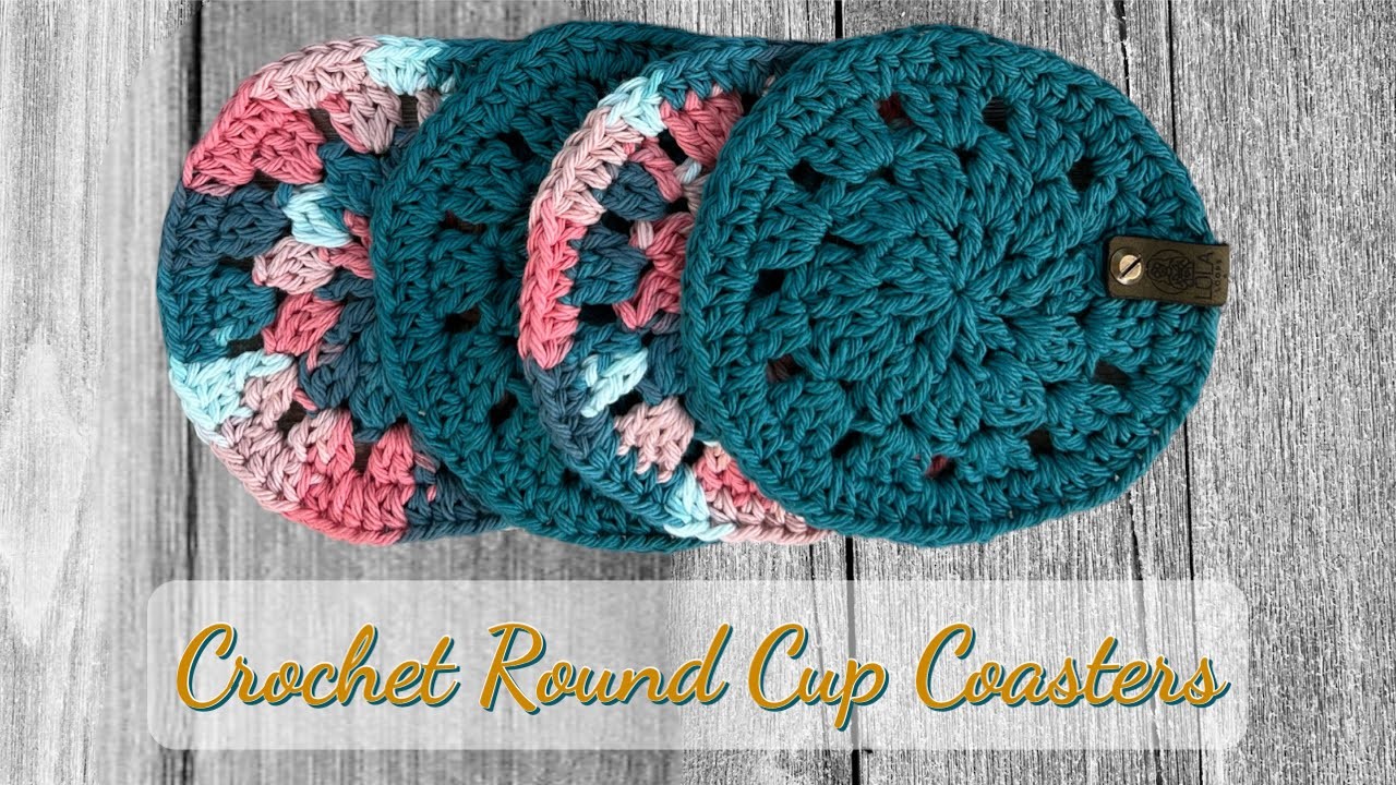 CROCHET: How to Crochet Round Cup Coasters Easy #crohet #knit #cupcoaters