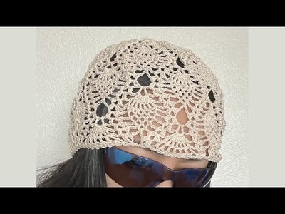 Crochet Lace Pineapple Hat