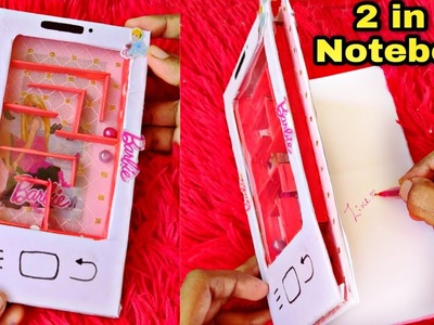 DIY 2in1 Game with Notebook.homemade notebook with maze game.fun craft