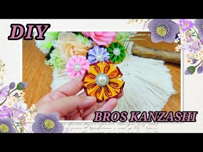 DIY || Cara Membuat Bros Kanzashi 6 || How To Make Kanzashi Flower