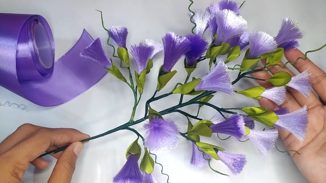 DIY | How To Make Satin Ribbon Flower Easy | Tutorial Membuat Bunga Dari Pita Satin