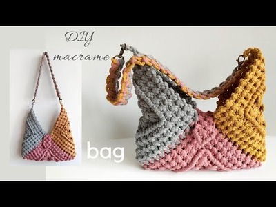 DIY Macramé bag tutorial, macrame purse, macrame granny square bag, new design 2022 #6